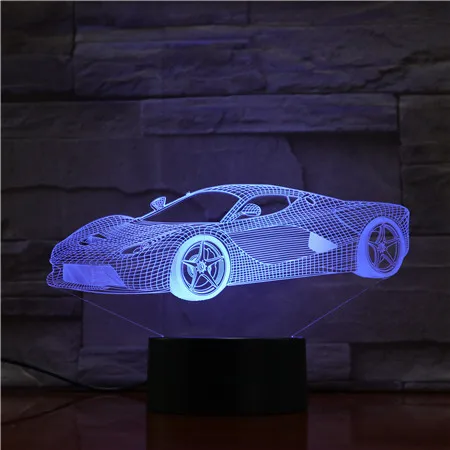 Крутая Автомобильная 3D лампа USB Ночной светильник светодиодный RGB светильник ing Luminaria Настольный детский день рождения Рождественские подарки Домашний Декоративный AS1628