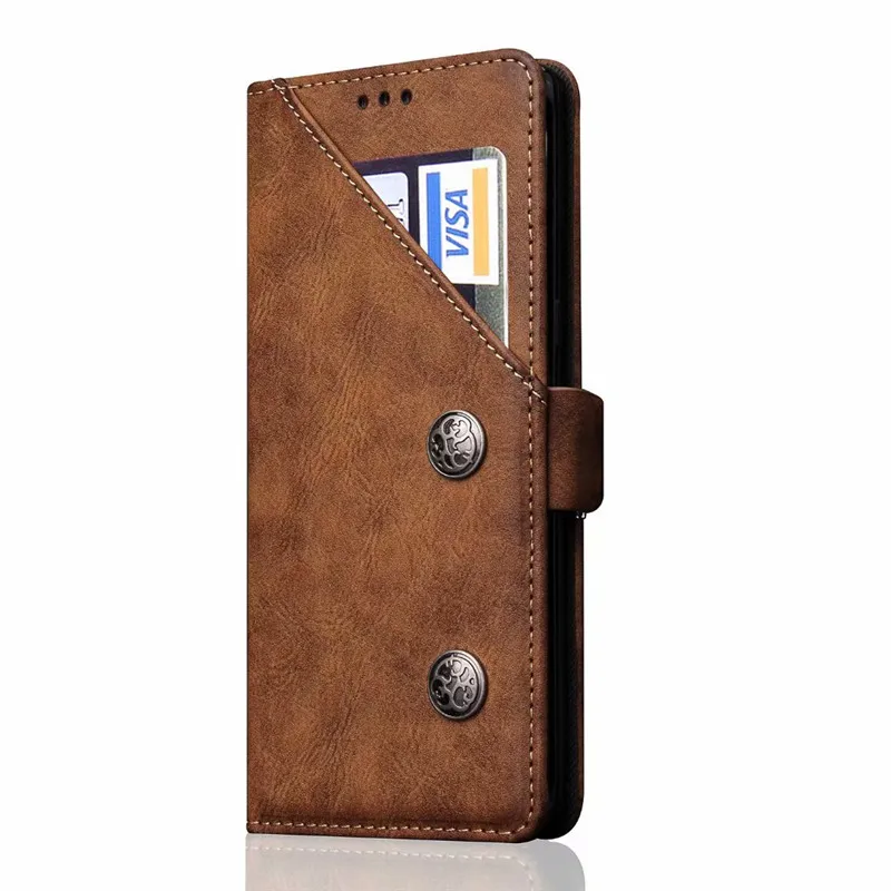 

Luxury High Quality Metal buttons Wallet Flip Cover Retro Leather Case For Samsung Galaxy Note 8