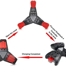 Для Microsoft Xbox One X-One геймпад 3 USB порты, контроллер док-станция для зарядки Tripple зарядная станция Подставка синий светодиодный