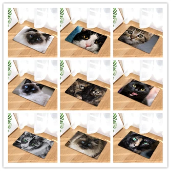 

Nordic INS style printed door mat Cat cartoon carpet plant mat bedroom door bed covered with blanket