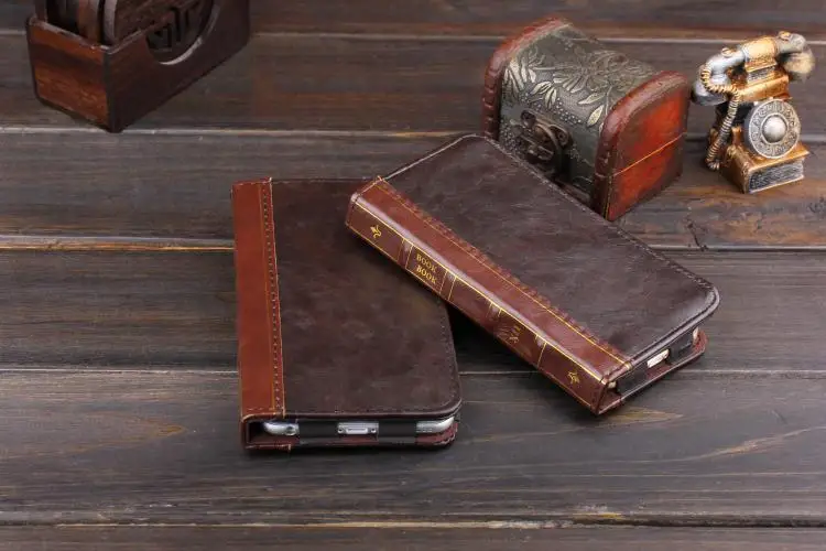 Роскошь Библия Книга Case Для Iphone 6 6s Plus Элегантный высокое Качество Старинный