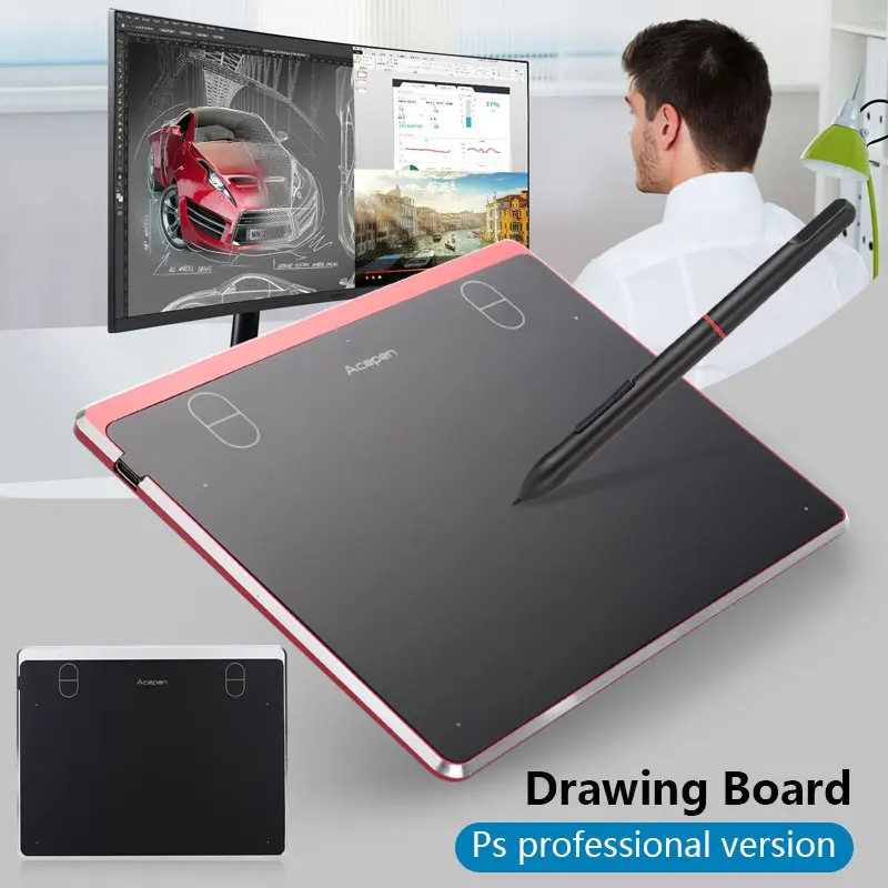 ACEPEN APE604 цифровой планшет Smart Graphic Pad 5080LPI алюминиевый сплав графика доска для
