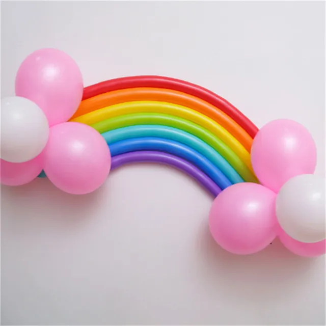 NEW Color 17pcs 260 Magic Rainbow Balloons Long Balloon Modelling Latex Balloons Wedding Birthday Party Decor Kids Supplies DIY - Цвет: pink white