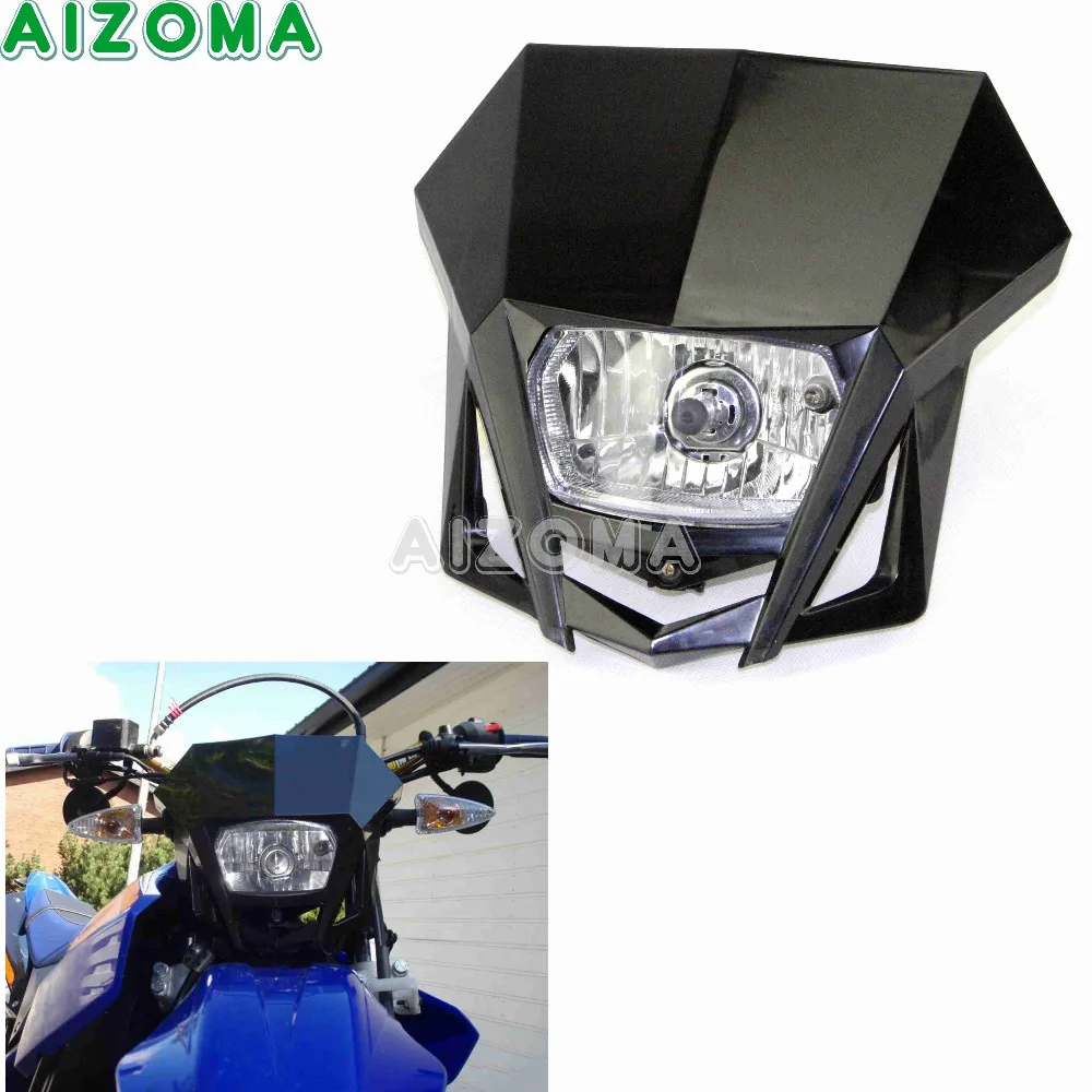 Black Motorcycle Halogen Headlight Dirt Bike Motocross Offroad