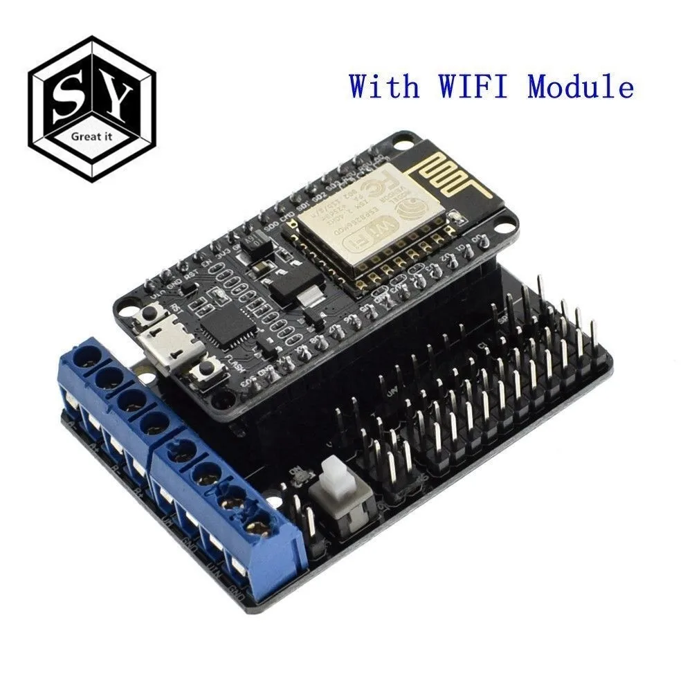 

1PCS Great IT NodeMCU Motor Shield Board L293D for ESP-12E from ESP8266 esp 12E kit diy rc toy wifi rc smart car remote contro