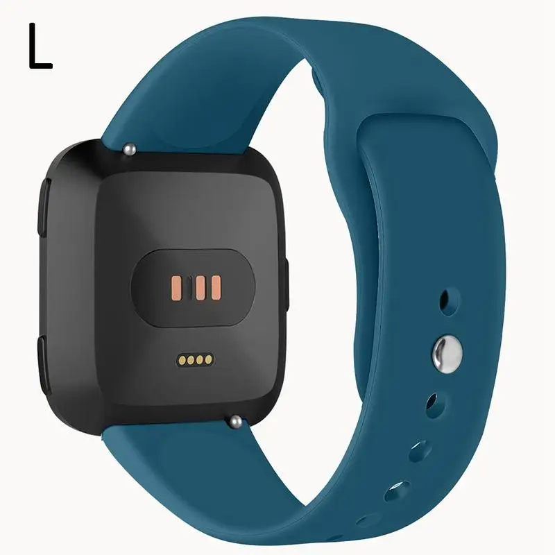 Malachite Blue Мягкие силиконовые Замена спортивные часы-браслет ремешок для Fitbit Versa Lite Edition браслет 15 цветов S L Размер - Цвет: Malachite Blue