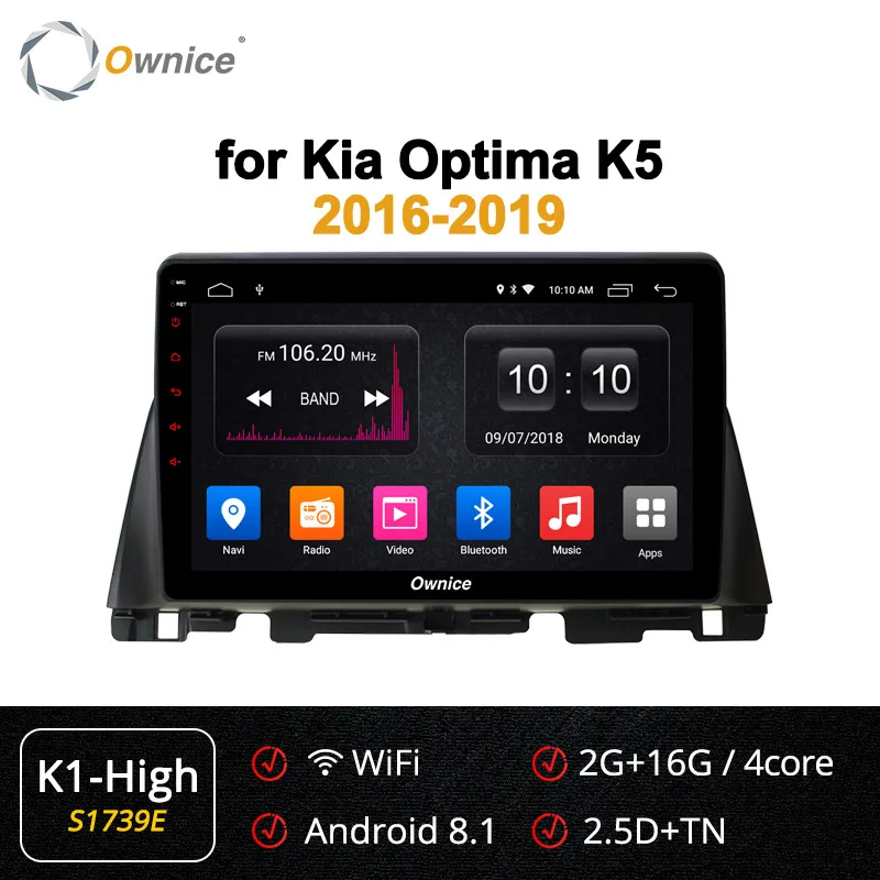 Ownice K1 K2 K3 K5 K6 10," Android 9,0 8 ядерный автомобильный DVD для KIA K5 Optima 2011- gps радио плеер 360 панорама DSP 4G LTE - Цвет: S1739 K1-High