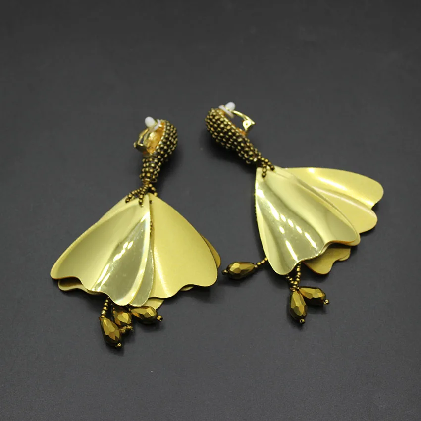 Новые Подиумные длинные серьги клипсы в стиле барокко 577|earrings fashion|fashion earringsearrings