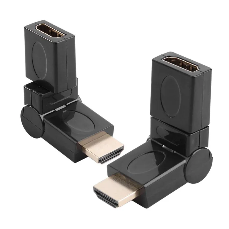 Plug and Play Mini HDMI 1 4 Угловой Тип штекер гнездо 90 180 360 градусов вращающийся адаптер