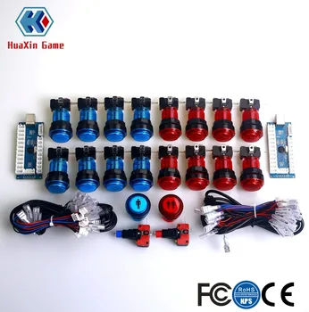 

Arcade Kit LED 16 X Lit Push Buttons + 1P 2P Player Start Buttons + LED PC Encoder For Windows System & Raspberry Pi Project