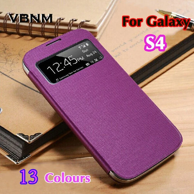 

Slim Smart View Sleep Wake Function Sleeve Original Flip Leather Back Cover Holster case For Samsung Galaxy S4 SIV I9500 I9505