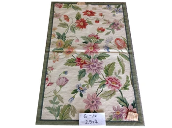 

Vintage Needle-point Carpet Square Roses Handmade Wool Needlepoint Knitted New Listing Art Carpet Wool Rug Carpet