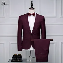 XMY3DWX (jacken + hosen) männer herbst qualität slim Fit high-end anzug/Männliche reine farbe die bräutigam kleid/männlichen klage zweiteilige