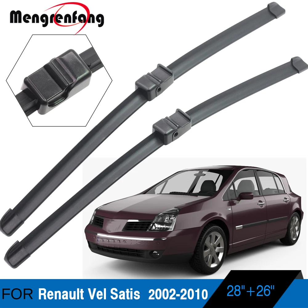 

For Renault Vel Satis 2002-2010 Car Front Windscreen Wiper Blades Soft Rubber Wiper Side Pin Arms 2 Pieces