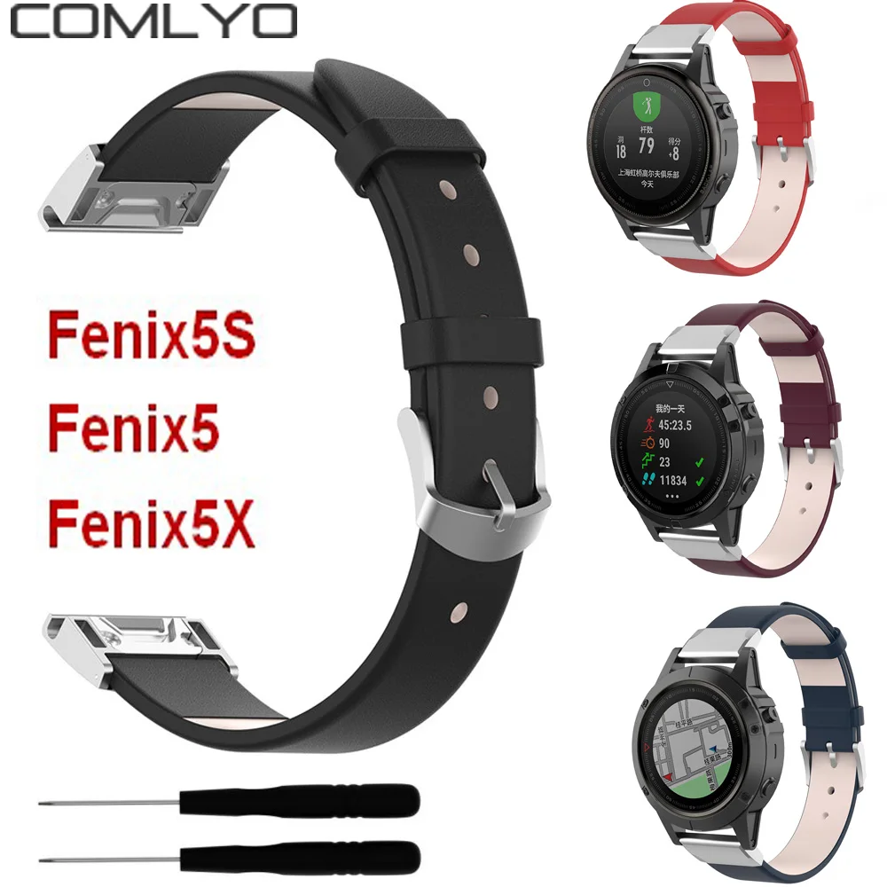 

2 In1 Wristband Strap For Garmin Fenix Band Wrist Quick Fit Leather Watchband for Garmin Fenix 5/Fenix 5X/Fenix 5S Smart Watch