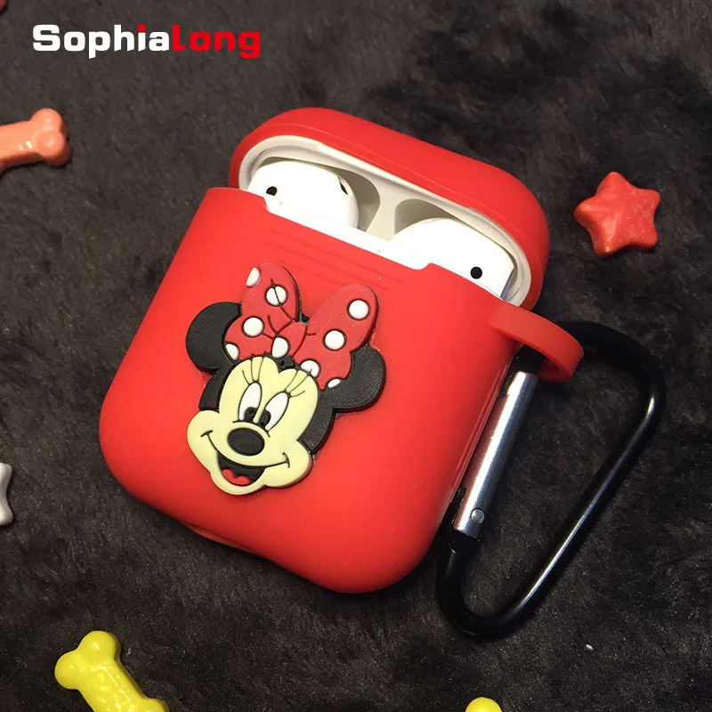 SophiaLong силиконовый беспроводной чехол для наушников AirPods Защитная крышка Miceky Minnie