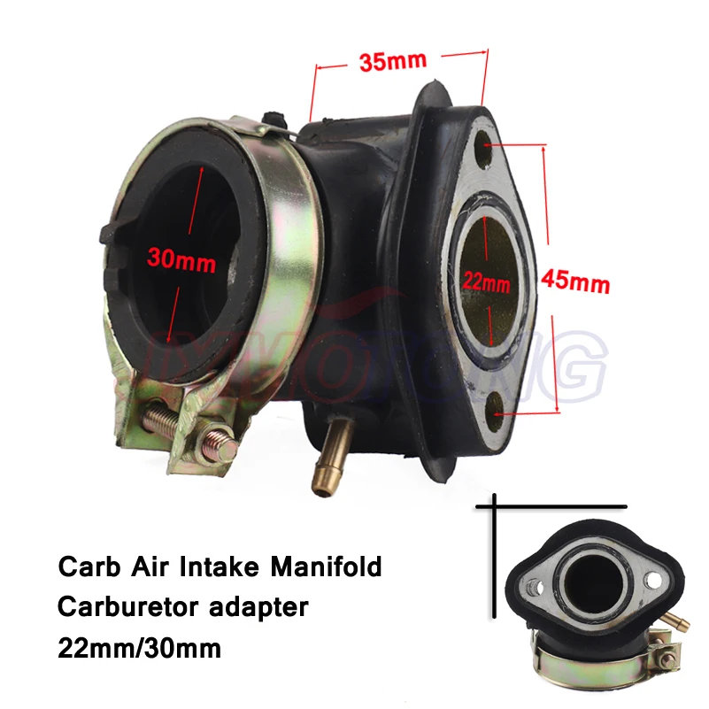 

Carb Air Intake Manifold Pipe Inlet Carburetor adapter 30mm/22mm For Honda GY6 125 150cc Scooter free shipping