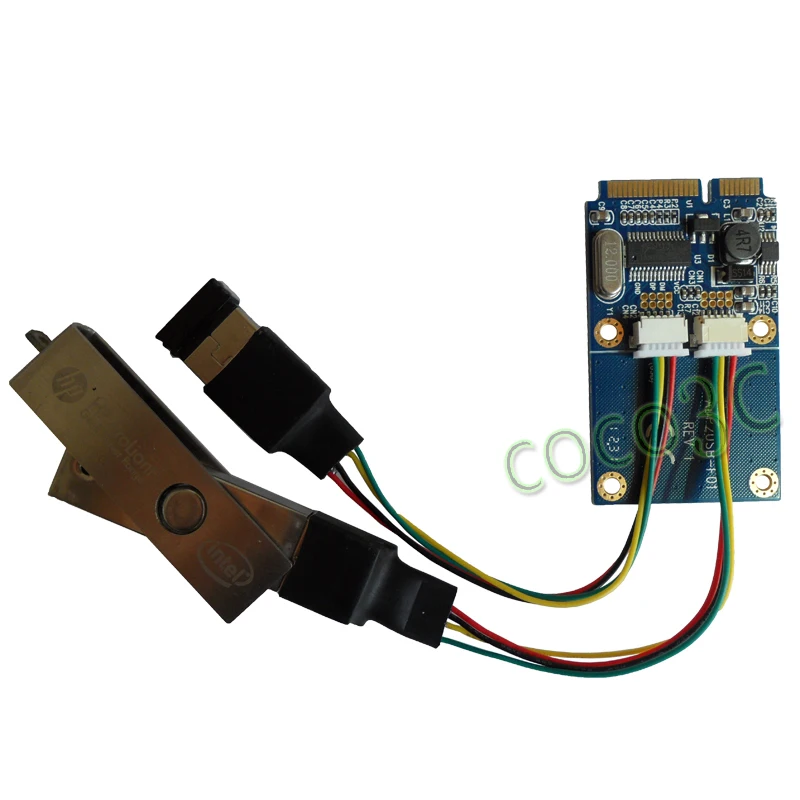 Бесплатная доставка (10 шт.) мини PCIe двойной USB адаптер/конвертер карта Поддержка