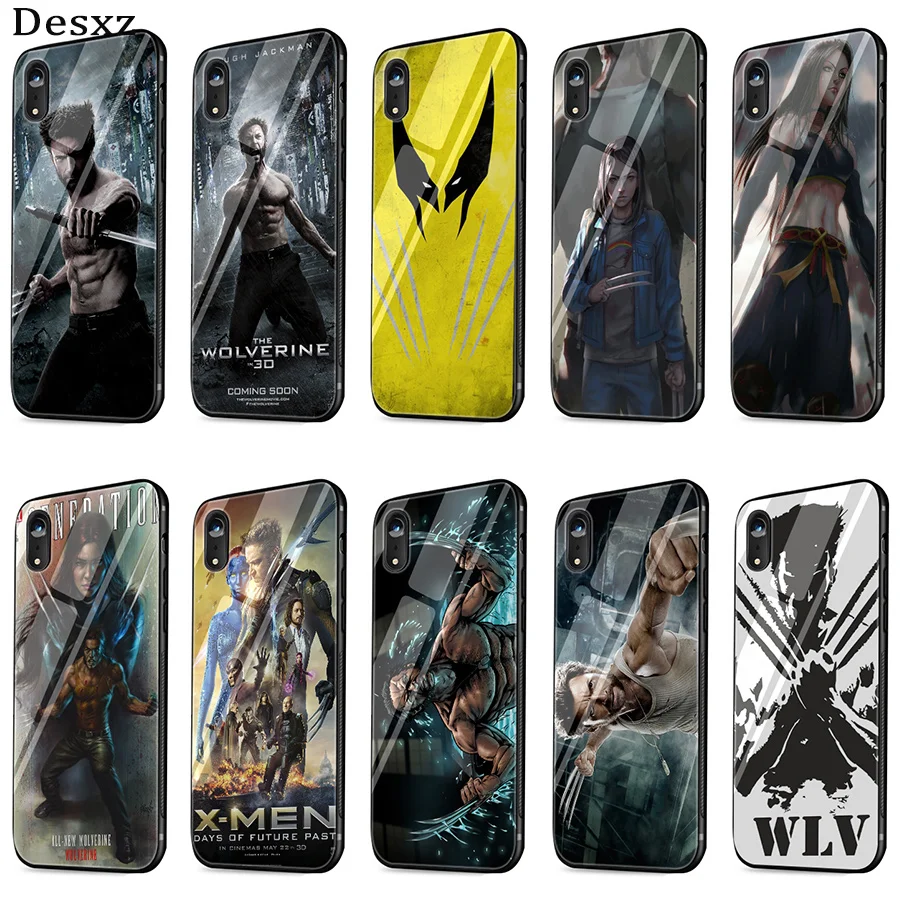 

Desxz Wolverine Tempered Glass Case for iPhone 5 5s SE 6 6s 7 8 Plus X XS Max XR Cover