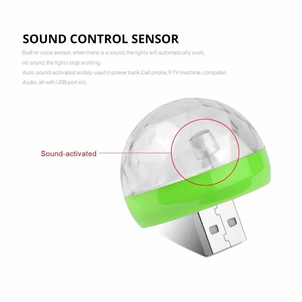 Тип c Micro USB 4 Вт RGB Светодиодная лампа DC 5 в музыкальное управление звуком LED
