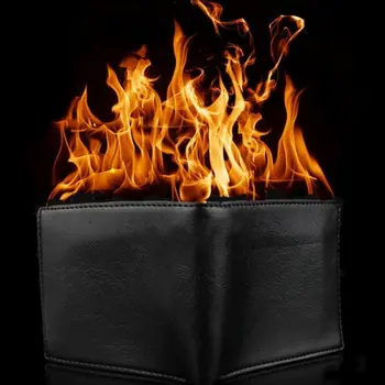 

Novelty Magic Trick Flame Fire Wallet Big flame Magician Trick Wallet Stage Street Show Fashion Rubber Bifold Wallet New arrival