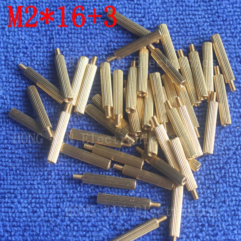 M2*16+3 10Pcs brass Standoff 16mm Spacer Standard Male Female brass