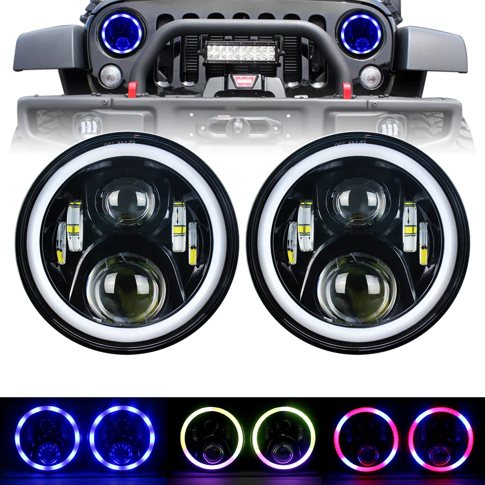 Горячие Продажа Новые 7 дюймов RGB Halo Кольцо Круглый DRL светодиодные фары