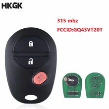3 Buttons Remote Car Key Fob For Toyota Tacoma HIGHLANDER SEQUOIA Sienna Tundra GQ43VT20T 315Mhz