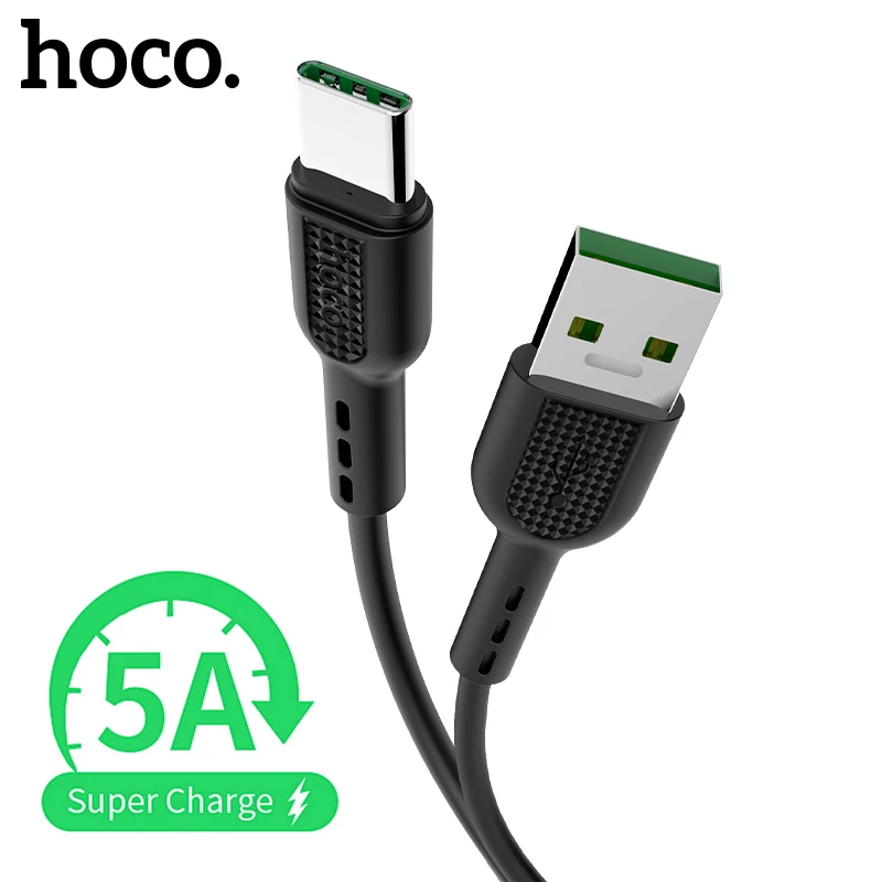 

HOCO 5A USB Type C Cable for Huawei P30 P20 PRO Super Charge USB C Cable for Huawei Honor V20 20 V10 100cm