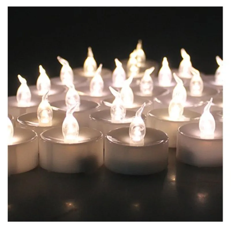 12 шт. холодный белый свечение Votive свеча мини на батарейках работающая от энергии