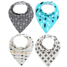 4 шт./компл. Детские хлопковые нагрудники детские милые мягкие Бандана с принтом для новорожденных шарф с треугольниками для малышей детские слюнявчики Слюнявчики полотенце