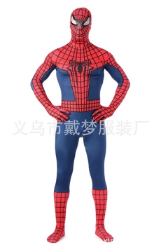 

(LP71034) Unisex Adult Full Body Red And Blue Lycra Spandex Superhero Spiderman Zentai Suits Halloween Party Costume