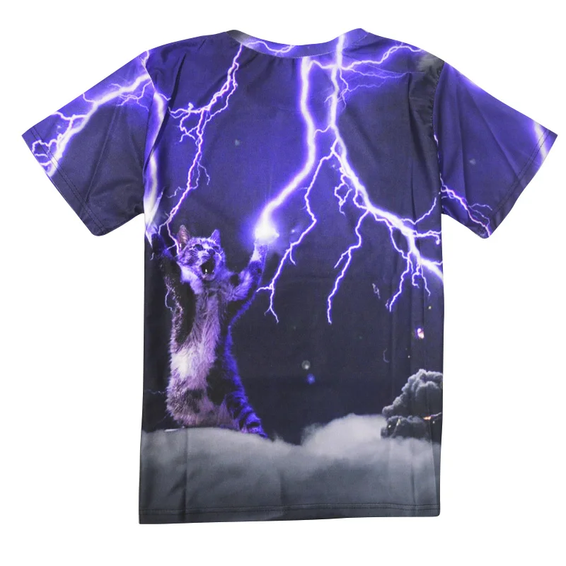 Raisevern Новый 3D Thundercat футболка бесстрашный Котенок Кошка играет с мигающими Lightning