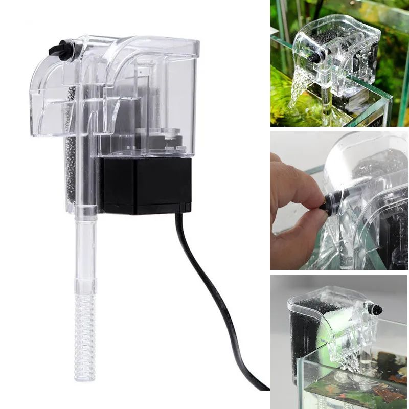 3W Hanging External Aquarium Filter Water Oxygen Circulation Pump 3 in 1 Aquarium Waterfall