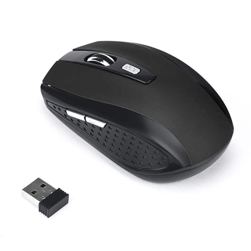 CARPRIE 2,4 ГГц Беспроводная игровая мышь USB приемник Pro Gamer для ПК ноутбука Настольные оптические геймерские мыши многоцветные 90715 - Цвет: Черный