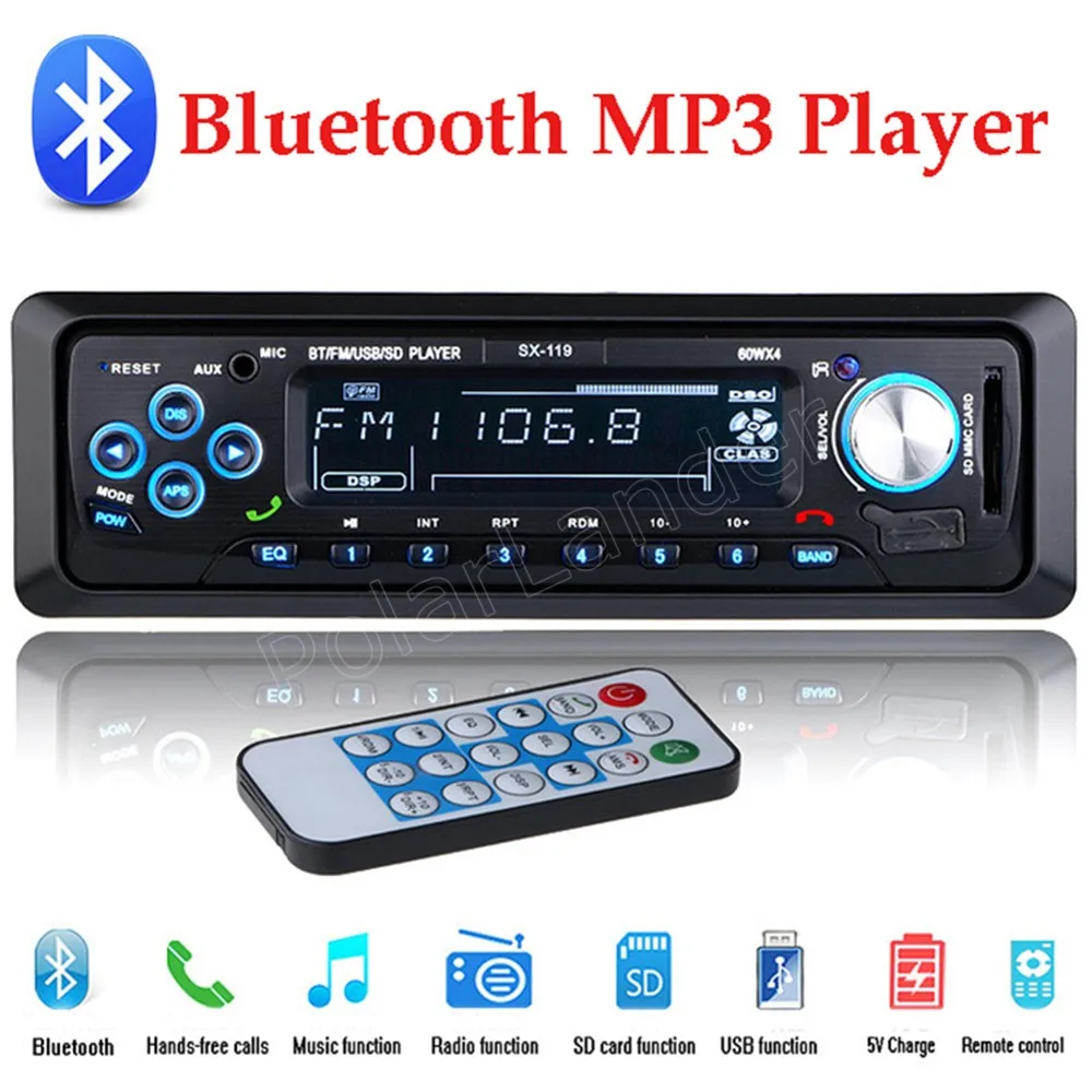 Car Radio 12V bluetooth handsfree 1 Din Stereo MP3 USB SD AUX FM Audio