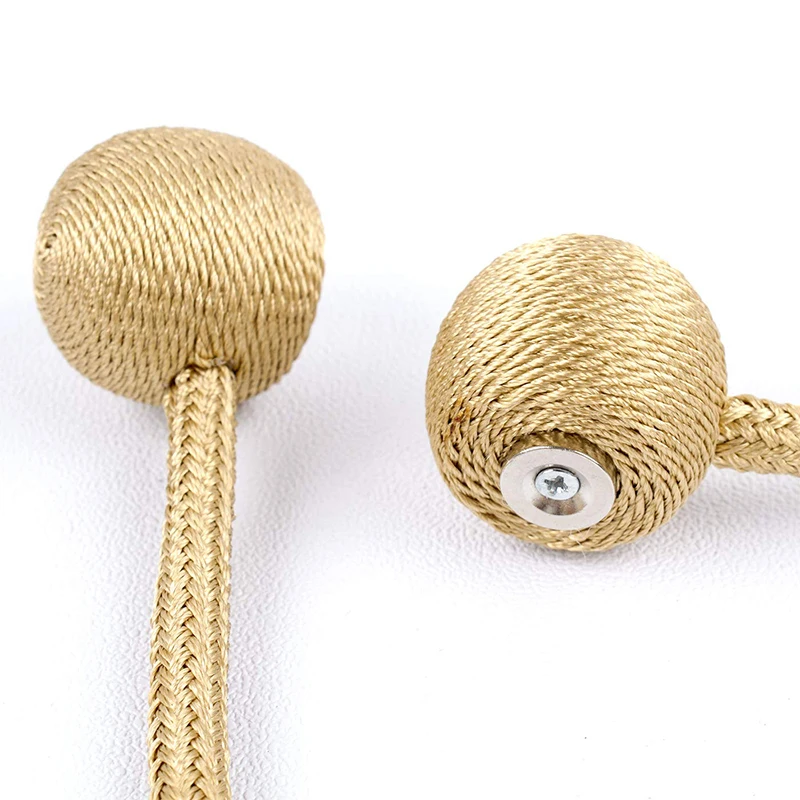 1 PC Magnetic Curtain Tiebacks Decorative Drapes Tie Backs Window Curtain Weave Holdbacks for Wide and Thick Window Drapries