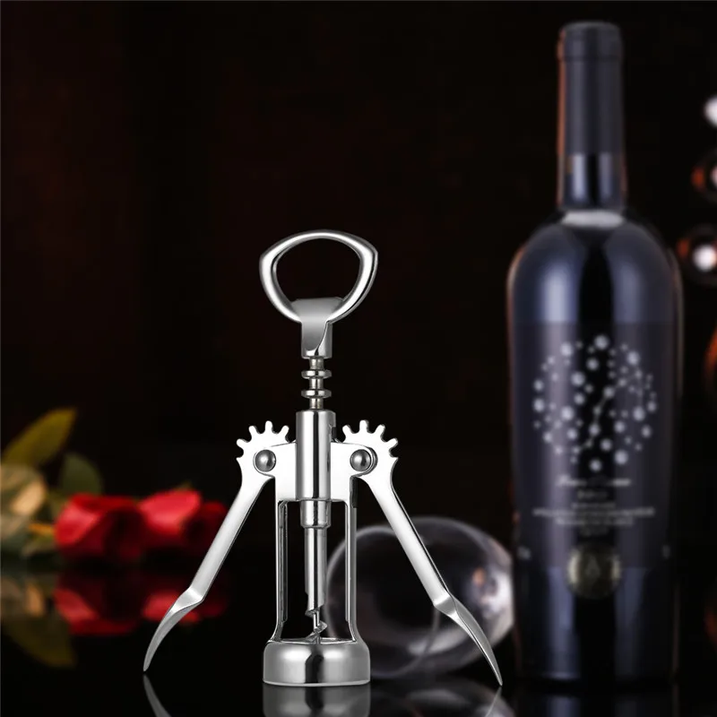 2 In 1 Zinc Alloy Wine Winged Corkscrew Beer Bottle Opener For Home