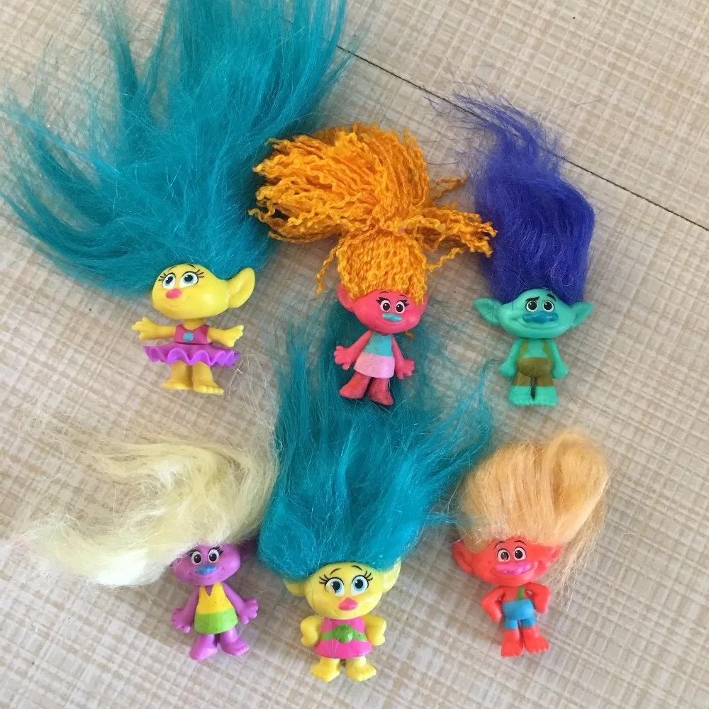 

Trolls Ornament Figure Set of 6 Random loose toys Kids gift