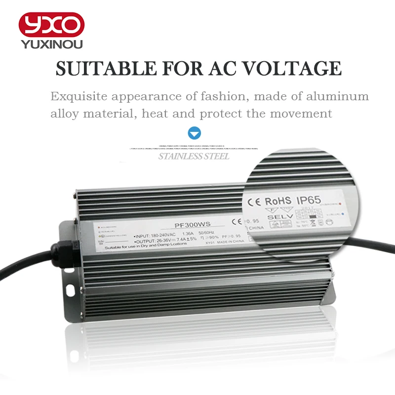 Светодиодный водонепроницаемый источник питания DC26 36V 100W 150W 200W 250W 300W 400W 500W IP65