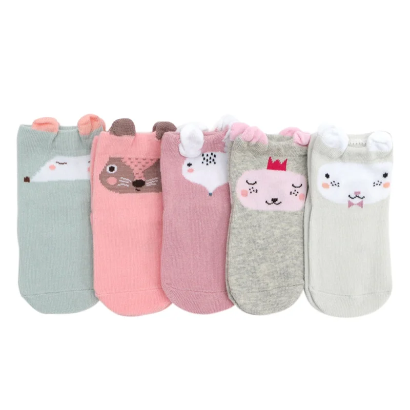 

New Fashion 5 Pair/Set Autumn Baby Socks Girl Boy Winter Warm Infant Socks Breathable Printed Soft Cotton Leg Warmers A