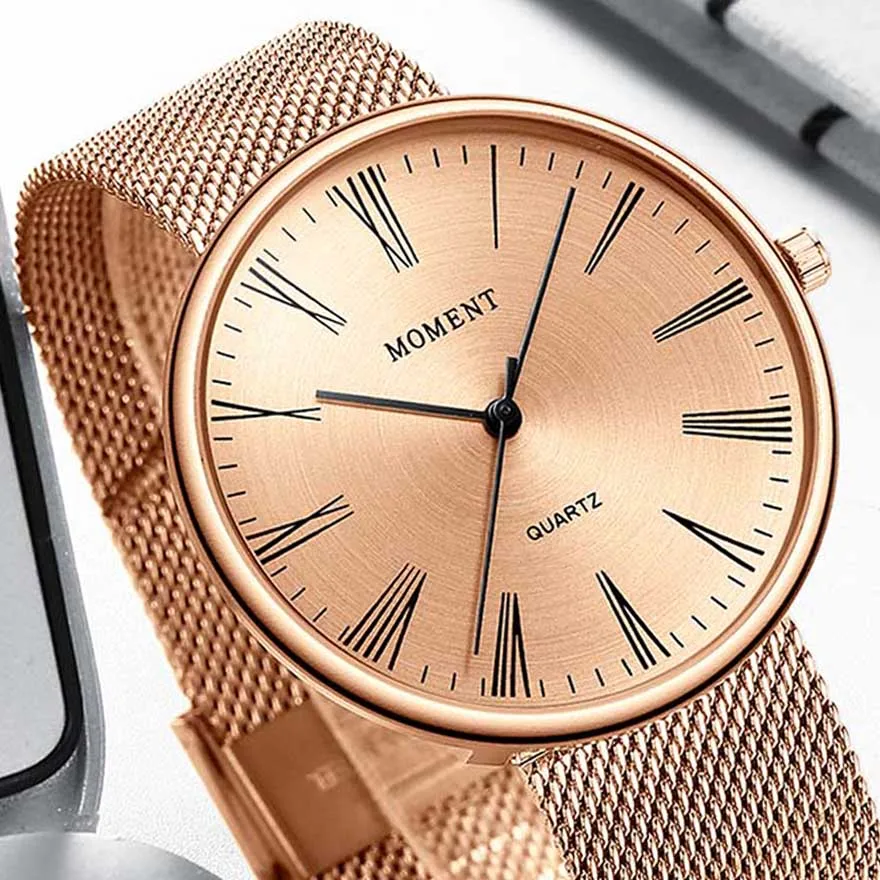 

Luxury Rose Gold Sliver Ultra Super Thin Geneva Quartz Watches Mens Stainless Steel Full Black Watches Male Roman Numerals Clock