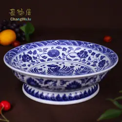 Changwuju в Цзиндэчжэнь Керамика Лотки для хранения Экологичные Ручной работы синий белая пластина для украшения, с фруктами, т. д