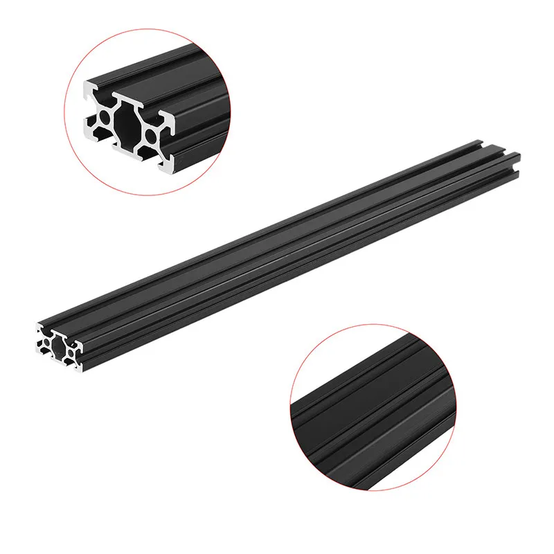 

450mm Length Black Anodized 2040 T-Slot Aluminum Profiles Extrusion Frame For CNC