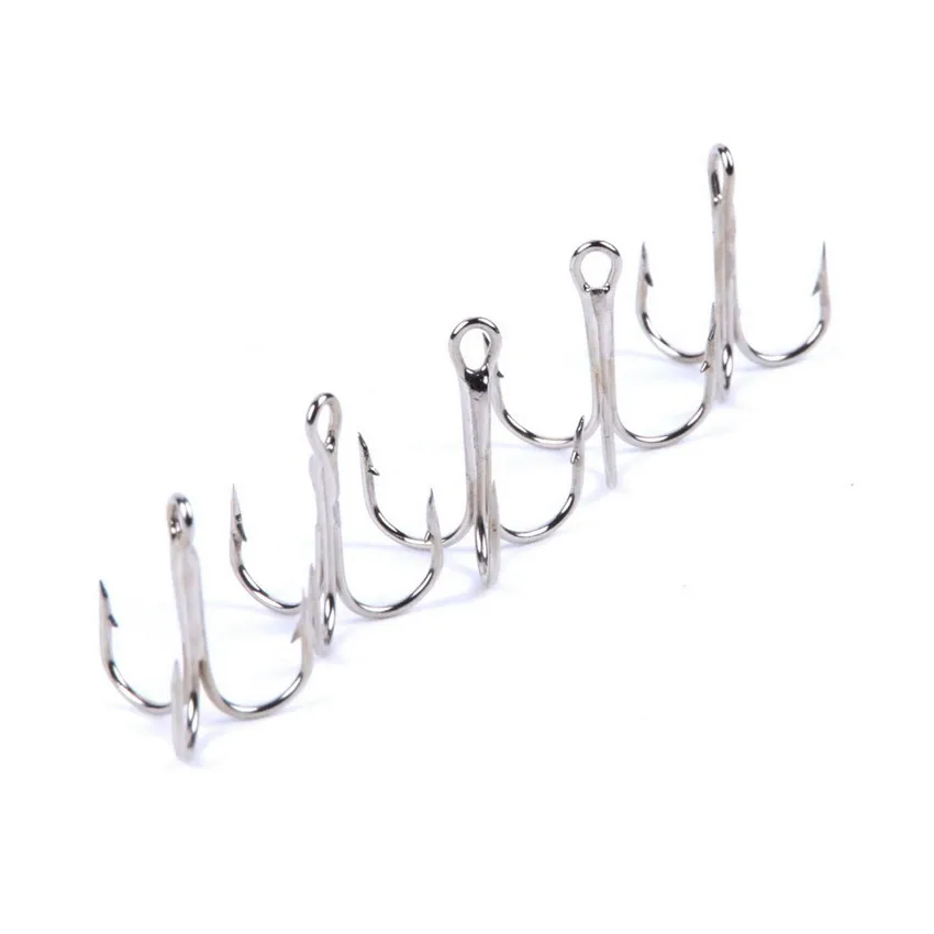 100pcs Strong Treble Hooks Sharp Hooks Size 2 10 Black Treble Hook