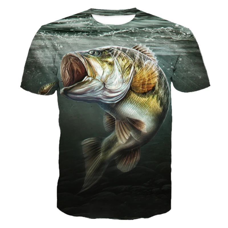 

Outdoor leisure sports T-shirt cool fishing print fashion short-sleeved tops T shirts Dropshipping and Wholesale