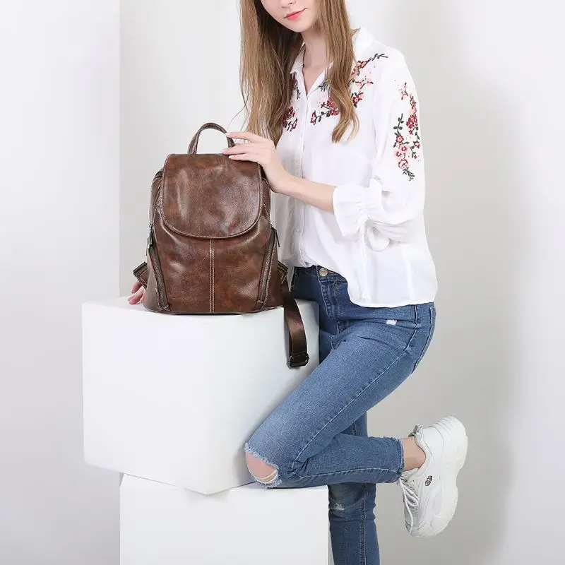 

Women's Backpack Travel PU Leather Daypack Rucksack Shoulder School Bag