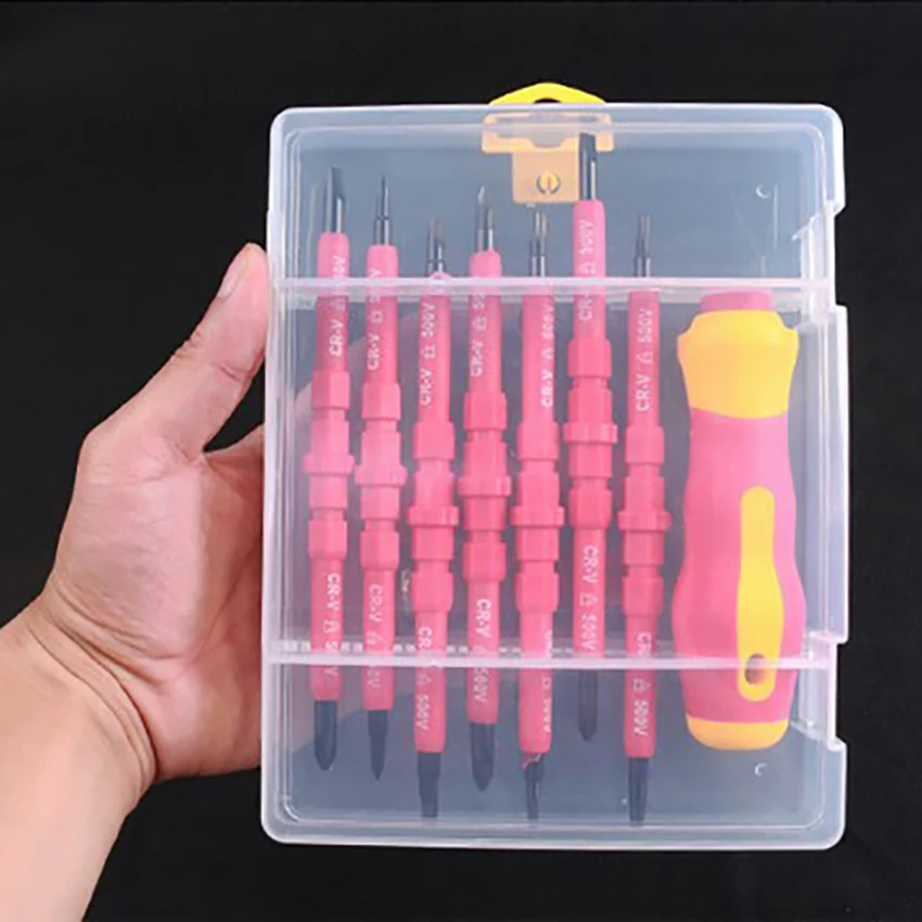 

1 Set Screwdrivers Electrician Manual Kits Multi-purpose 380V Insulation Precision Slotted/Phillips Screwdrivers CR-V Hand Tools