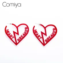 Comiya Винтаж стильные серьги-гвоздики из цинкового из сплава, в форме сердца элегантный бренд Aretes представляет De Mujer; Дизайнерская обувь в Корейском стиле; стильная большая женская серьга