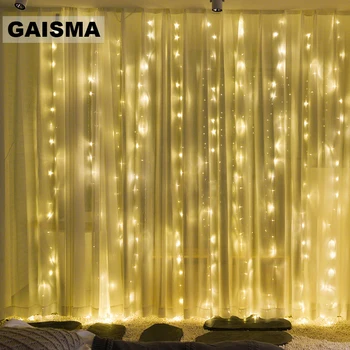 

6M x 4M LED Curtain Lights Garland Christmas Decorations Wedding Fairy Lights Party New Year Holiday Lighting Chain Outdoor